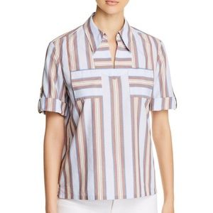 NWT Tory Burch TB Striped Cotton Casual Top size 10